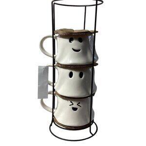 Way To Celebrate: Halloween Ghost Mug Stack Set of 3, 12.5 to 13 oz